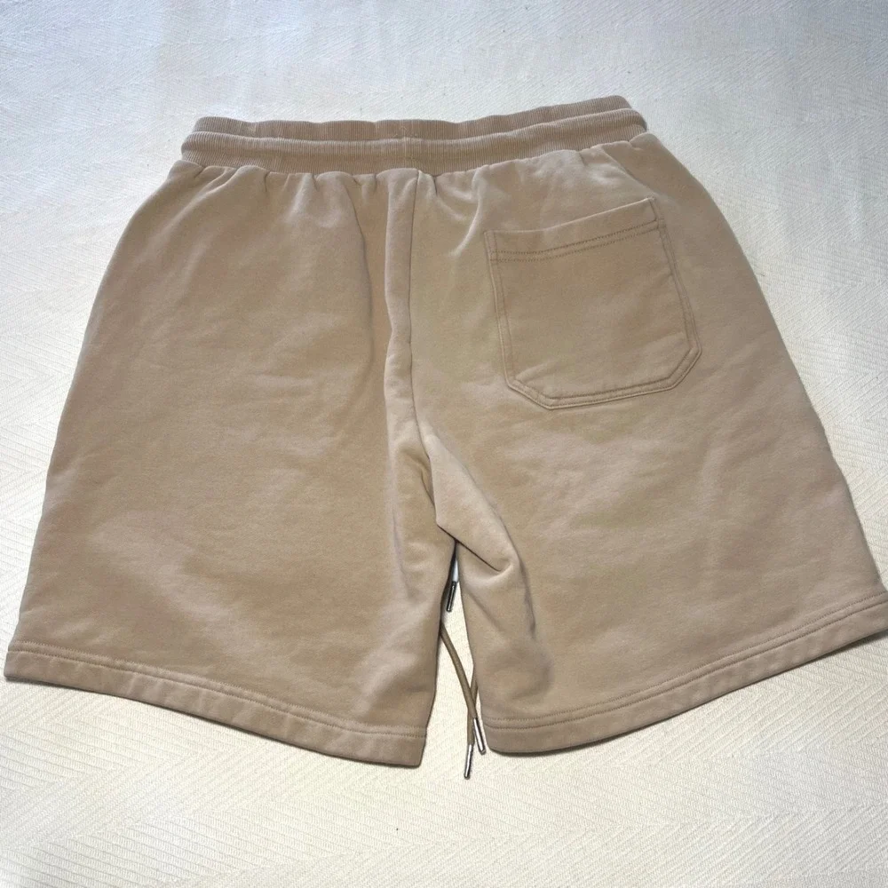 Lamb Chops Cleaver Shorts Mens Medium Tan Khaki Fleece Lounge Streetwear Zipper